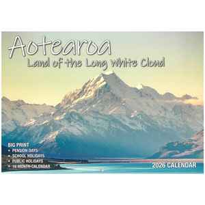 2026 Wall Calendar - Aotearoa Land Of The Long White Cloud