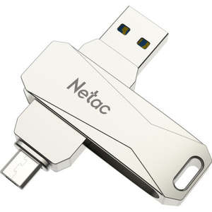 NETAC USB Flash Drive U381, 32GB, USB 3.0 & Micro USB, OTG