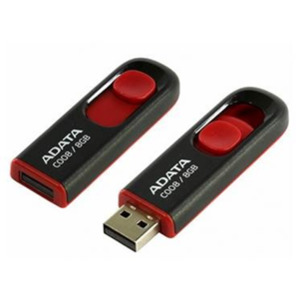 ADATA C008 Retractable USB 2.0 16GB Black/RedFlash Drive