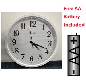 12’’ WALL CLOCK ROUND - NO Tick Tock - White