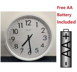 12’’ WALL CLOCK ROUND - NO Tick Tock - White