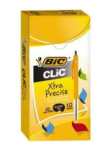 Writing Instruments: Bic Retracable Ballpoint Pen Black Fine 10/pack