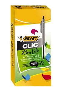 Bic Retracable Ballpoint Pen Black Medium 10/pack