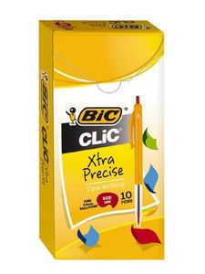 Bic Retracable Ballpoint Pen Red Fine 10/pack