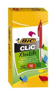 Bic Retracable Ballpoint Pen Red Mid 10/pack