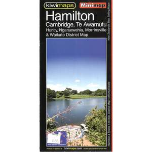 New Zealand: Kiwimaps Hamilton, Cambridge & Waikato Mini Road Map