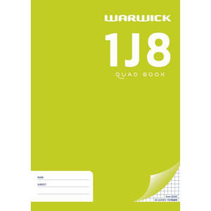 Exercise Books: Warwick Exercise Book 1J8 36 Leaf A4 Quad 5mm
