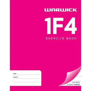 Exercise Books: Warwick Exercise Book 1F4 24 Leaf Ruled 12mm 230x180mm