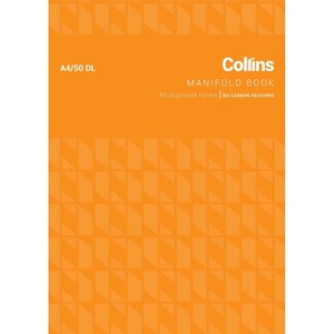 Account Books: Collins Manifold A4/50DL No Carbon Required