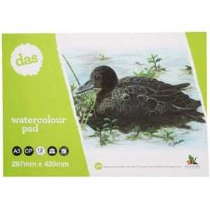Art Pads Books: DAS W/C PAD (BROWN TEAL) 12sht 200gsm A3