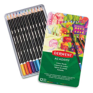 Art Writing Instruments: COLOR PENCIL SET DERWENT ACADEMY 12 COLOR TIN