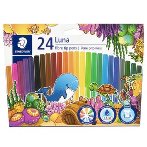 Colouring Pens Markers: Staedtler Luna Fibre Tip Pens 24pc