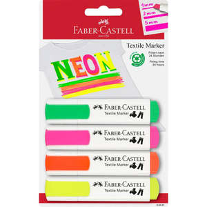 Faber Castell Textile Markers Neon 5pc
