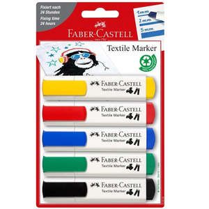 Faber Castell Textile Markers 5pc