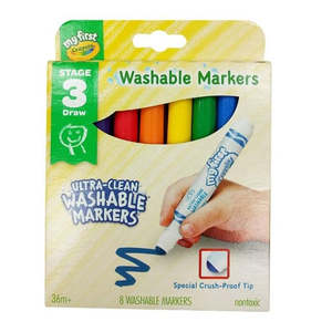 Colouring Pens Markers: Crayola My First Washable Round Nib Markers Multi-Coloured 8 Pack