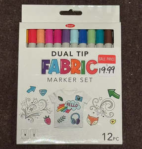 Jasart Fabric Marker Set Dual Tip 4mm/2mm 12pc