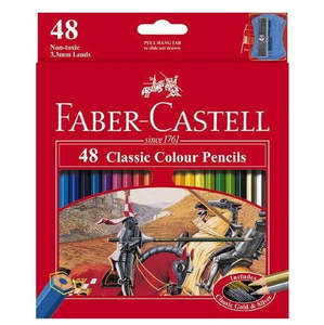 Faber-Castell Classic Colour Pencils 48 Pack Multi-Coloured 48 Pack