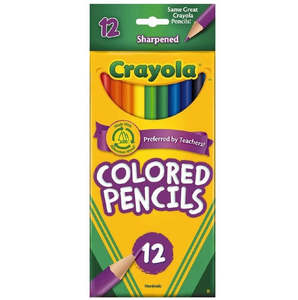 Coloured Pencils: Crayola Colored Pencils 12 Pack Multi-Coloured 12 Pack