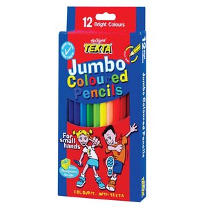 Coloured Pencils: 12pc Texta Jumbo Colouring Pencils Art Drawing Coloured Draw Pencil f/ Kids