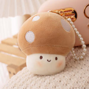 Brown Mushroom Keychain / Keyring