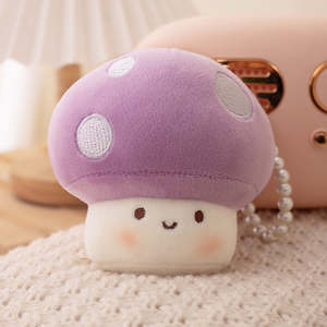Purple Mushroom Keychain / Keyring