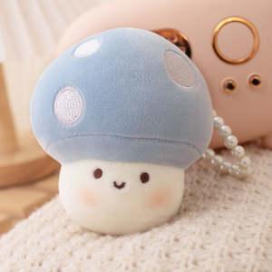 Blue Mushroom Keychain / Keyring