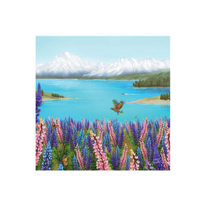 Sophie Blokker 3D Textured Square Ceramic Tile - Lake Tekapo