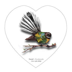 Sophie Blokker Ceramic Heart Wall Hanging with cork backing and cord - Fantail