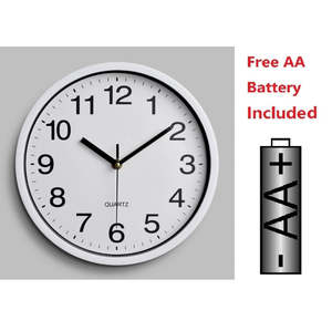 Clocks: 10’’ WALL CLOCK ROUND - NO Tick Tock - White