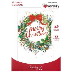 Xmas Boxed Cards - 12 cards, 4 designs