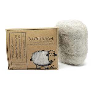 Eco Felted Soap: Eco Felted Soap - Colloidal Oatmeal & Marlborough Sea Salt with Bergamot Essential Oil
