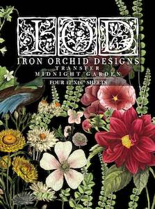 MIDNIGHT GARDEN IOD TRANSFER PAD - FOUR 12X16" SHEETS