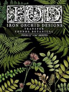 Iod Transfers: FRONDS BOTANICAL IOD TRANSFER PAD - FOUR 12X16" SHEETS