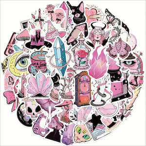 Stickers: 50pc Witch Graffiti Stickers