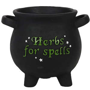 Decor: Herbs For Spells Cauldron Plant Pot