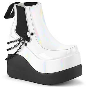 Boots 1: Void-50 Platform Boots - White Patent