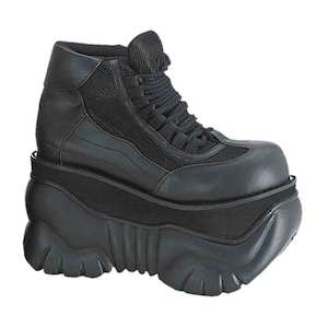 Mens Footwear 1: Boxer-01 Platform Boots - Matte Black