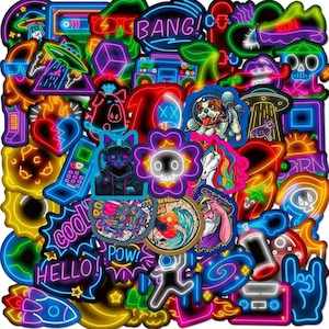 Sticker Packs: Retro Neon Sticker Set
