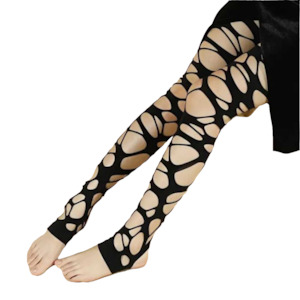 Under 10: Black Distressed Tights
