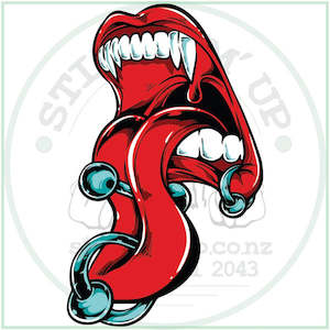 Stick Em Up 1: Pierced Mouth Vinyl Sticker