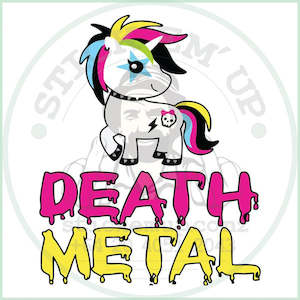 Stick Em Up 1: Death Metal Unicorn Vinyl Bumper Sticker