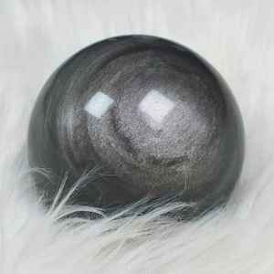 Crystals: Natural Silvery Obsidian Crystal Ball