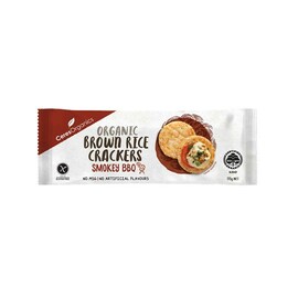 Chips Crackers: Ceres Organics Brown Rice Crackers - Smokey BBQ 115g