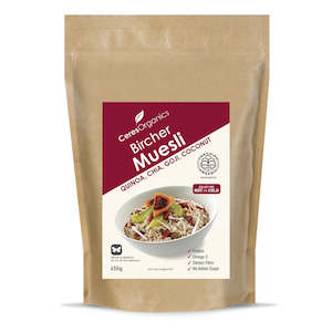 Breakfast Cereal: Ceres Organics Bircher Muesli- Quinoa Chia Goji Coconut 650g
