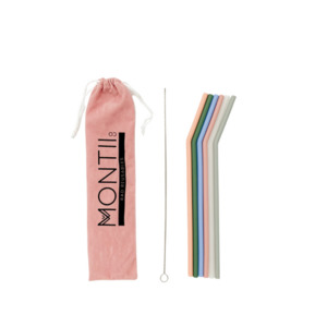 Products: MontiiCo Reusable Silicone Straws (6 Pack) - Dawn