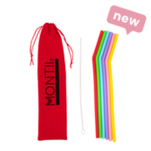 Products: Montii Reusable Silicone Straws (6 Pack) - Fruity Pop