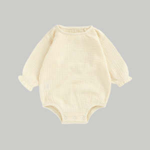 Frontpage: Muslin Full Sleeve Romper - Cream