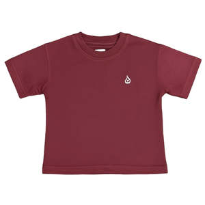 New: Boxy Drop Shoulder Tee - Burgundy