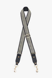 Bag Strap - Gold Arrows Black