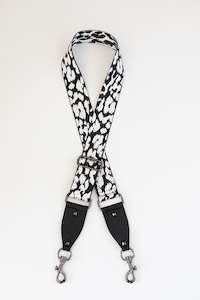 Bag Strap - Black & White Leopard